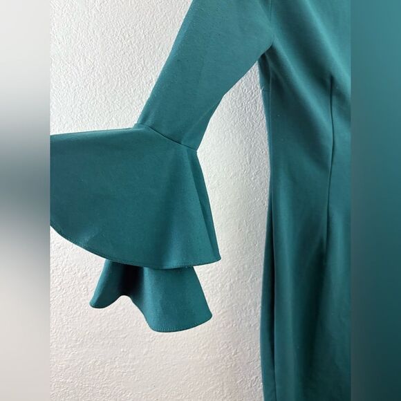 Alexia Admor Bow Neck Ruffle Sleeve  green Dress size XS - Picture 12 of 13